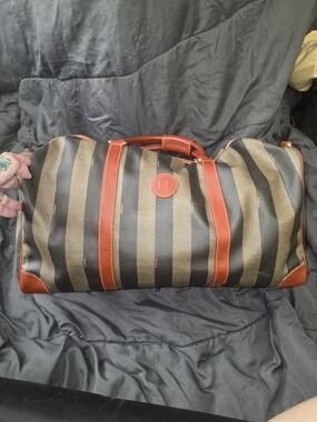 Vintage Fendi Large Pequin Boston Bag